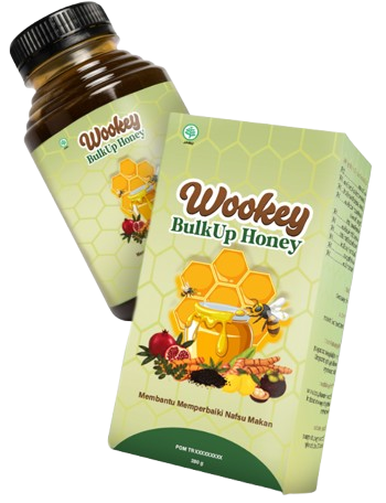 Produk Wookey Bulk Up Honey - botol madu dan kemasan box